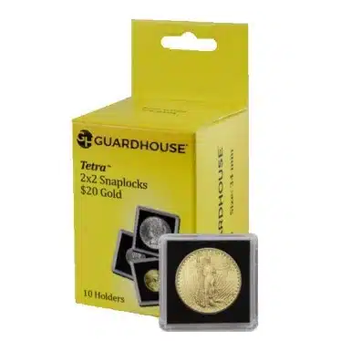 Guardhouse Tetra Snap Lock, 20 Dollar Gold Coin Holder, coin not included, sample in front, 10 pack image view-20573