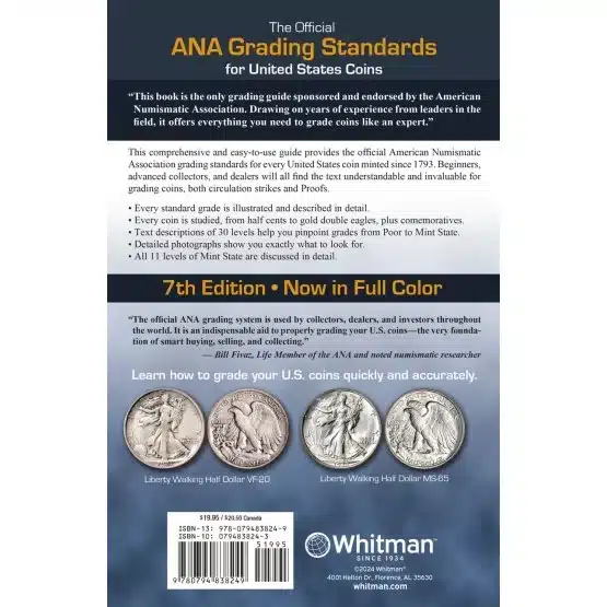 A back cover of a collecting book with UPC-20595