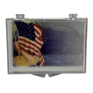 Arm and Flag Silver Round Snap Lock 2×3 Coin Holder 3 Pack-front image view-20461298