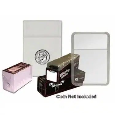 Dime 2x3 Combo Display Slabs with White Foam Inserts by BCW, coin not included, Box of 25, sample image view-20856