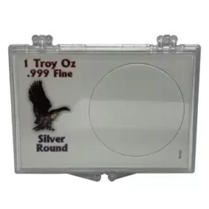 Fine .999 Silver Round Eagle Snap Lock 2×3 Coin Holder 3 Pack-front image view-20396181