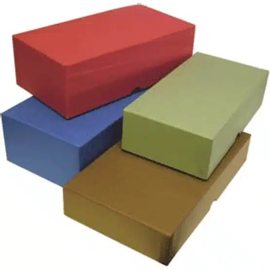 Sample multi-colored containers with lids