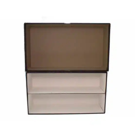 Black Guardhouse Heavy Duty Double Row Coin Slab Box, 10x5.75x3.2, lid on top of bottom container with divider image view-2059653