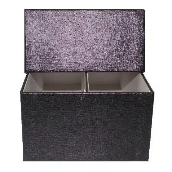 Black Guardhouse Heavy Duty Double Row Coin Slab Box, 10x5.75x3.2, lid slightly opened sitting above main container image view-2059653