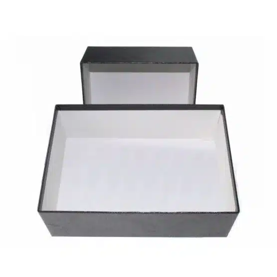 Black and white container showcasing the inside with lid sitting behind image view-20033