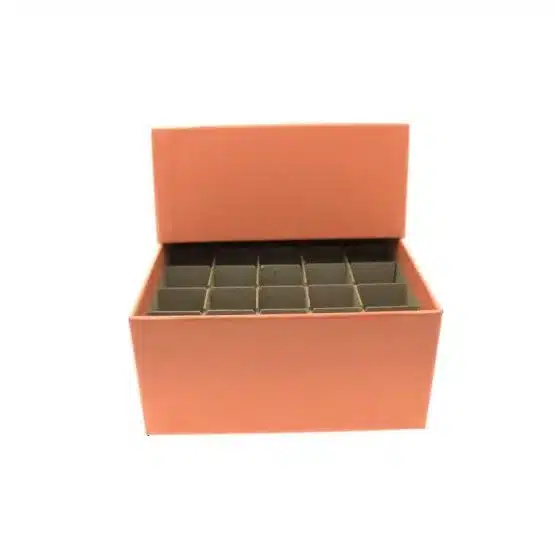 opened orange container with lid slightly sitting halfway on top of bottom image view-20596105