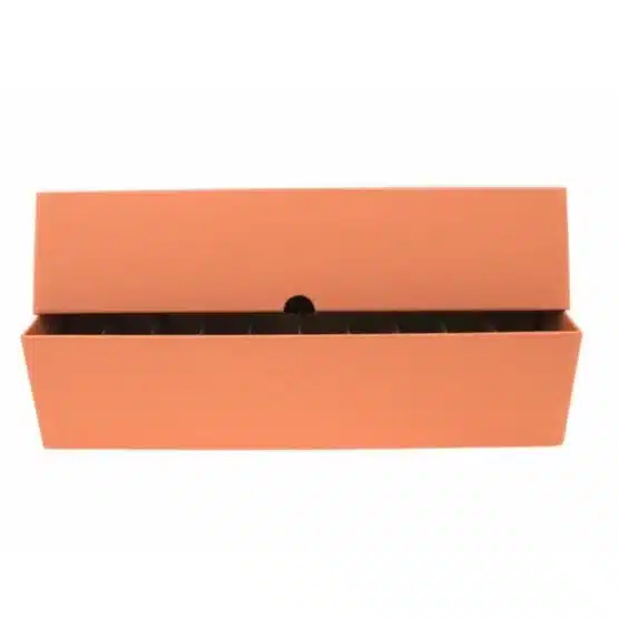 Guardhouse Heavy Duty Quarter Coin Tube Box, 12x6x3.75, Orange, lid slightly on top of bottom image view-20596105