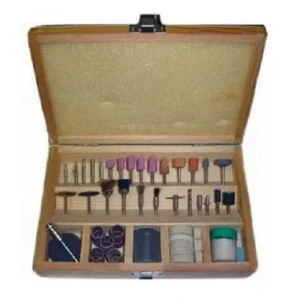 100 Piece Rotary Tool Accessory Kit with Wooden Box-opened image view-20651