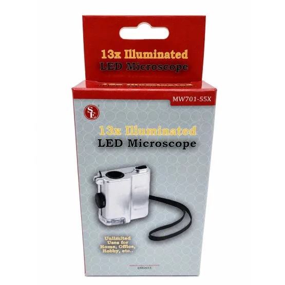 Portable LED Inspection Microscope for Small Details, front of boxed packaging-20743