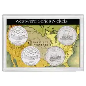 Westward journey nickel series 2004, 2x3 Frosty Coin Holder, Snap-lock by H.E. Harris, front image view-20245TN