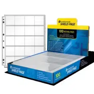 2x2 Guardhouse Coin Page Protectors for Binders, Archival Quality, box of 100 with sample showing to left image view-21727100