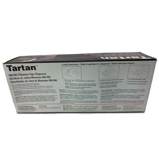 3M HB-901 Tartan Filament Tape Dispenser rear box instuctions image view-20070