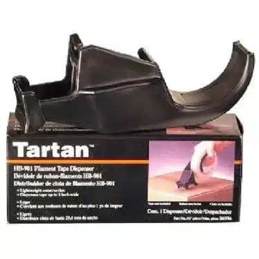 3M HB-901 Tartan Filament Tape Dispenser sitting on top original box packaging image view-20070TN