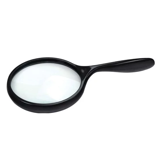 4-inch Large Hand Held Magnifying Glass 2x, lying flat on surface image-view-20591DD