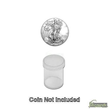 American Silver Eagle Round Coin Tubes by H.E. Harris - Lid-on-single-coin tube-coin not included-20474