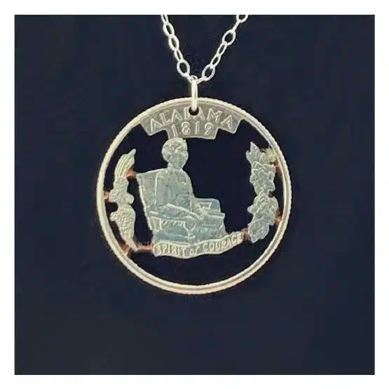 AL. Coin Cut Jewelry State Quarter Chain image view-20561AL