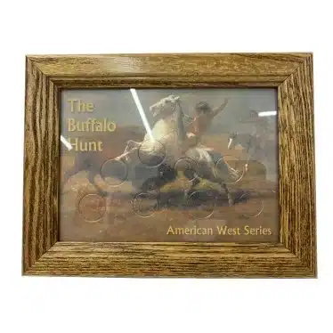 The Buffalo Hunt American West coin holder frames by Edgar Marcus Buffalo & Indian Head Cents-20313554TN
