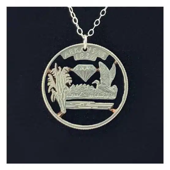 AR. Coin Cut Jewelry State Quarter Chain image view-20561AR