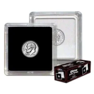 BCW 2x2 small plastic display case for dimes, showing 2 examples-coins not included-packaged box of 25-20998TN