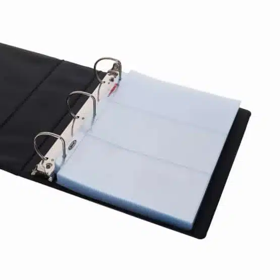 BCW 3-Pocket Currency Page with Laser Welds, sample binder image view-20545