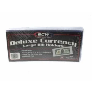 BCW Deluxe Currency Holder, Large Bills, packaged front image view-20539TN
