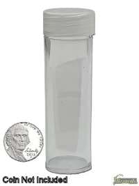 Nickel coin tube by BCW-standing, cap on-coin not included-20979