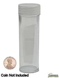 Penny coin tube by BCW-single-standing, cap on-coin not included-20978