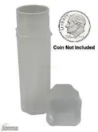 Guardhouse square storage containment-holds 50 dimes-Single-lid off to right-Roosevelt dime-coin not included-21057TN