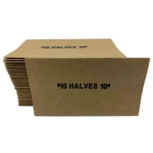 Flat Coin Wrappers for Half-Dollars 40 stacked up-close image view-20117TN