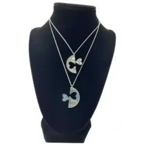 Custom Love Heart Necklace, Franklin Half Dollar Cut Coin, black display image view-20562060