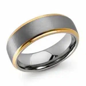 Gold edge personalized stainless steel ring-20597SR226