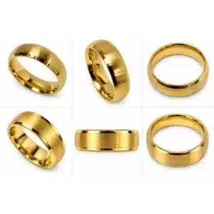 Gold stainless steel ring for women multiple views-20597SR551