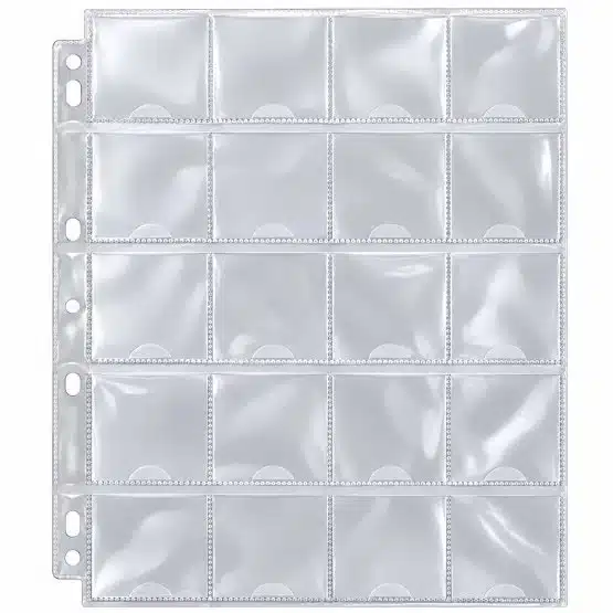 20 Pocket Coin Pages for 2x2 Holders-21726