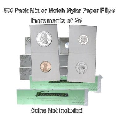 Guard House 2.5x2.5 Mylar Coin Flips (100 Pack) – Perfect For Crowns & ASE – #10347