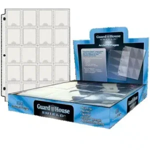Guardhouse Thumb cut Archival 20 Pocket Pages-packaged box of 100 opened with a sample sheet to the left image view-21726100