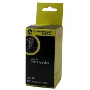 Silver Eagle coin capsules 40.6mm by Guardhouse, packaged front image view-20890