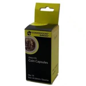 Quarter coin capsules 24.6mm by Guardhouse, packaged front image view-20885