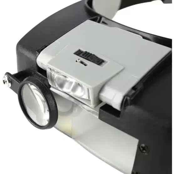 Head Magnifier with LED Light zoomed in on lens and lamps image view-205927H