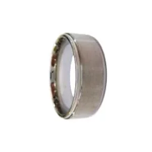 Stainless steel wedding ring for men-standing on end and facing right image view-20597SR225TN