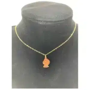 Native American Chief cut coin Indian head penny necklace no rim zoomed in image view-20562001