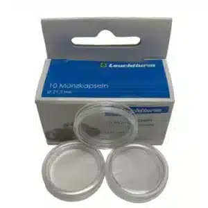 Lighthouse 21.5mm Coin Capsules Nickel Direct Fit 10 Pack, sample shot from above image view-20077