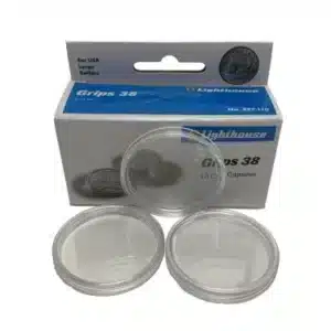 Lighthouse 38.1mm Coin Capsules Large Dollar Direct Fit 10 Pack, sample shot from above image view-20081