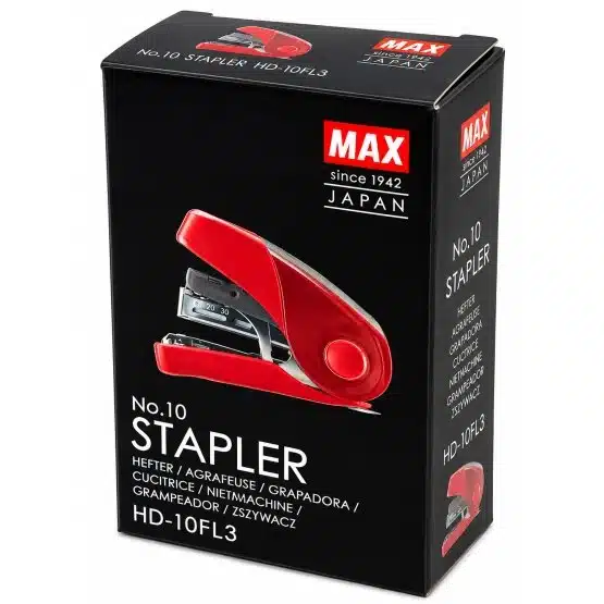 MAX red flat clinch stapler HD-10FL3 - 20030R