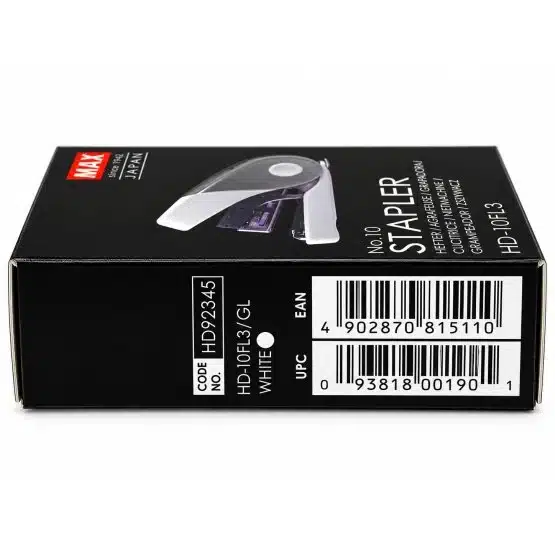 White ergonomic stapler side view - 20030W