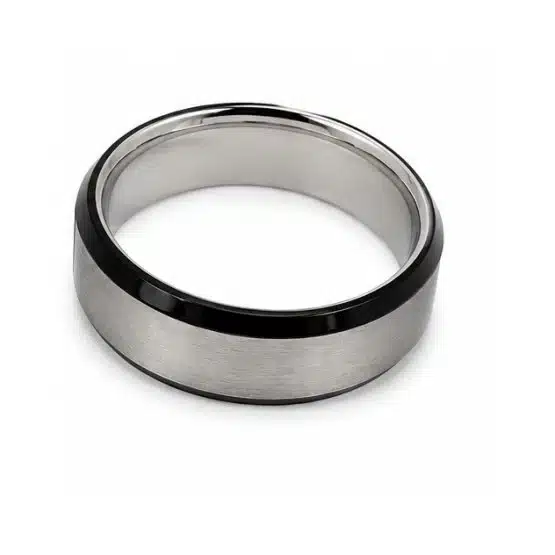 Men's black stainless steel band interior view-20597SR157
