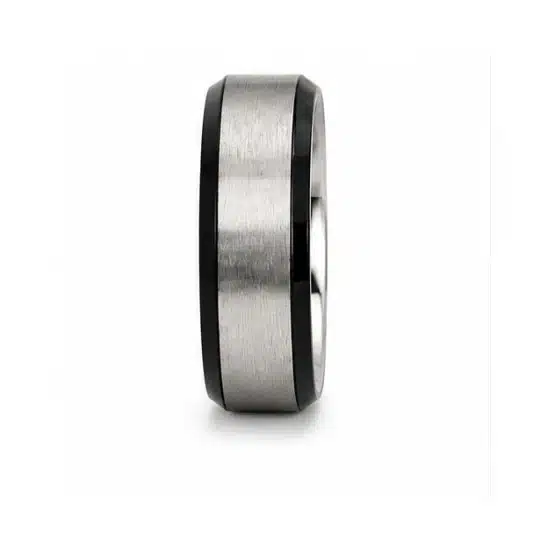 Men's black stainless steel ring-20597SR157