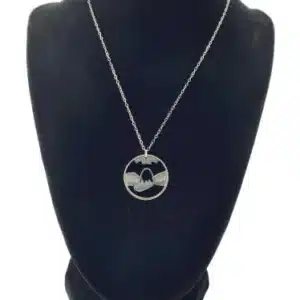 Missouri Cut Coin Necklace, State Quarter, 18-inch Chain on black display zoomed image view-20561MO