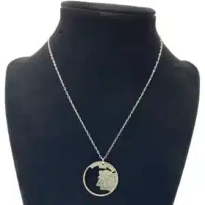 New Hampshire coin cut jewelry / Necklace State Quarter zoomed image view-20561NH