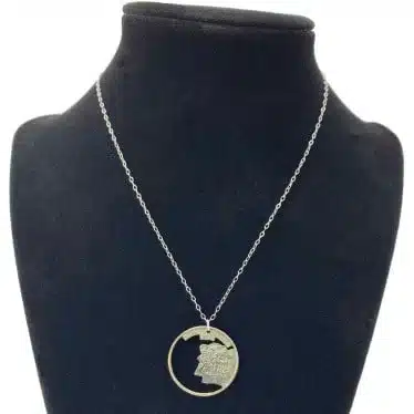 New Hampshire coin cut jewelry / Necklace State Quarter zoomed image view-20561NH