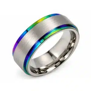 Rainbow stainless steel ring-20597SR283